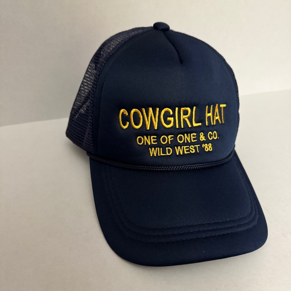 Forever 21 Navy Mesh Cap with Yellow Embroidery